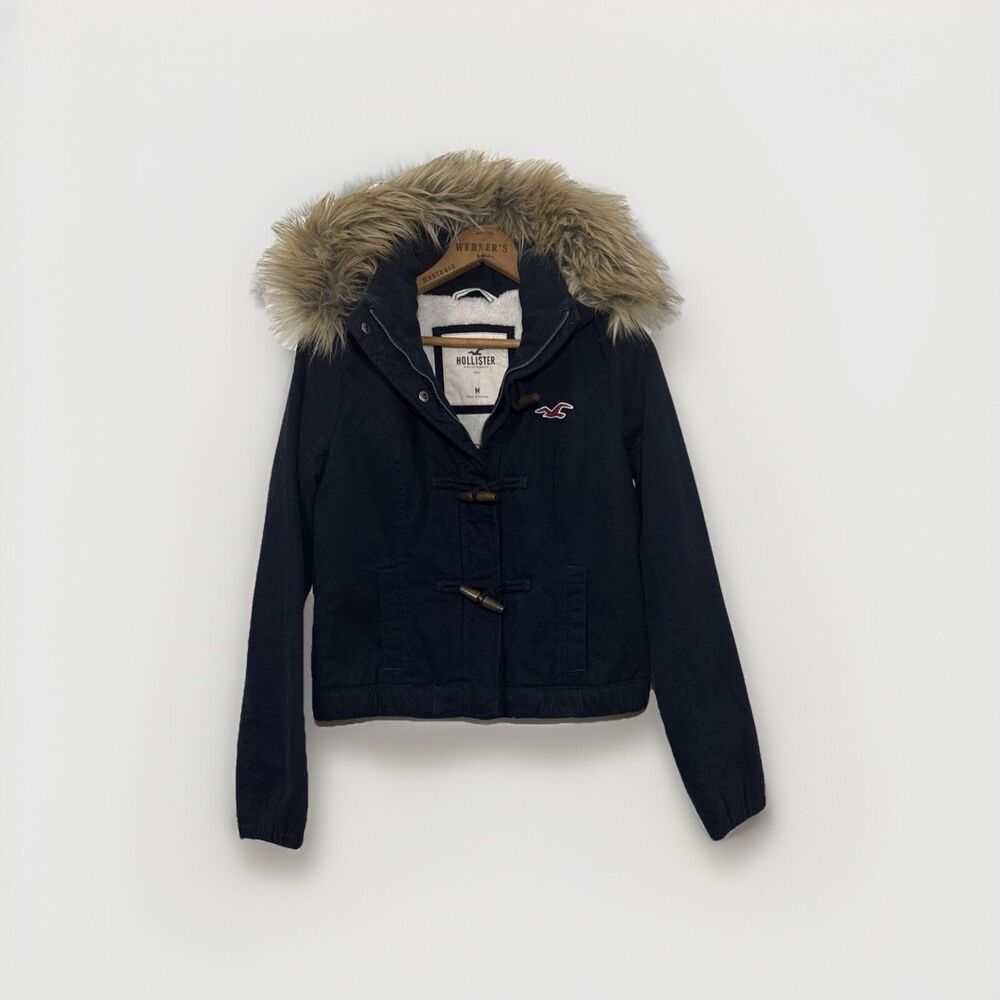 **RARE** Vintage Wool Faux Fur Lined Hollister Jacket Size Medium Y2K